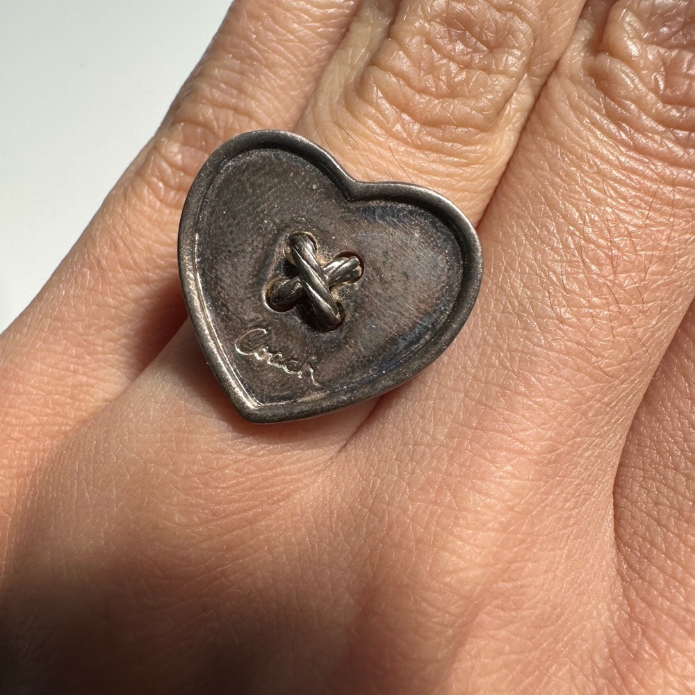 Coach Heart-Shaped Sterling Silver Ring